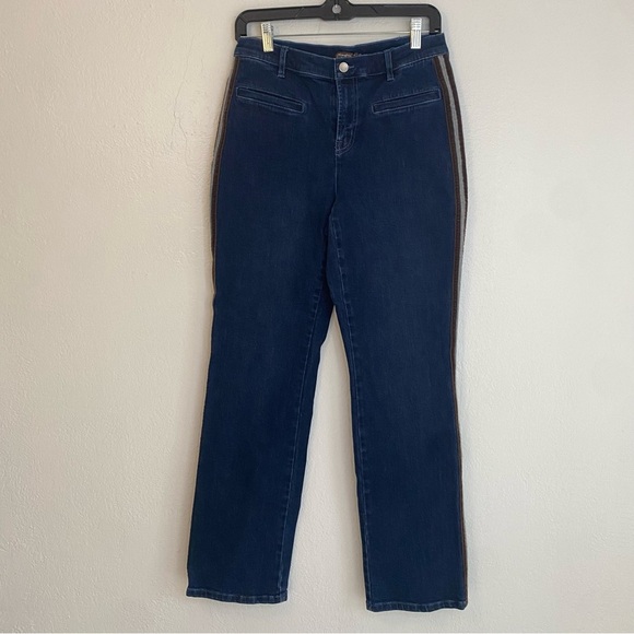 J Mclaughlin High Rise Jeans Womens Size 4 Demi Boot Side Stripe - Picture 1 of 6